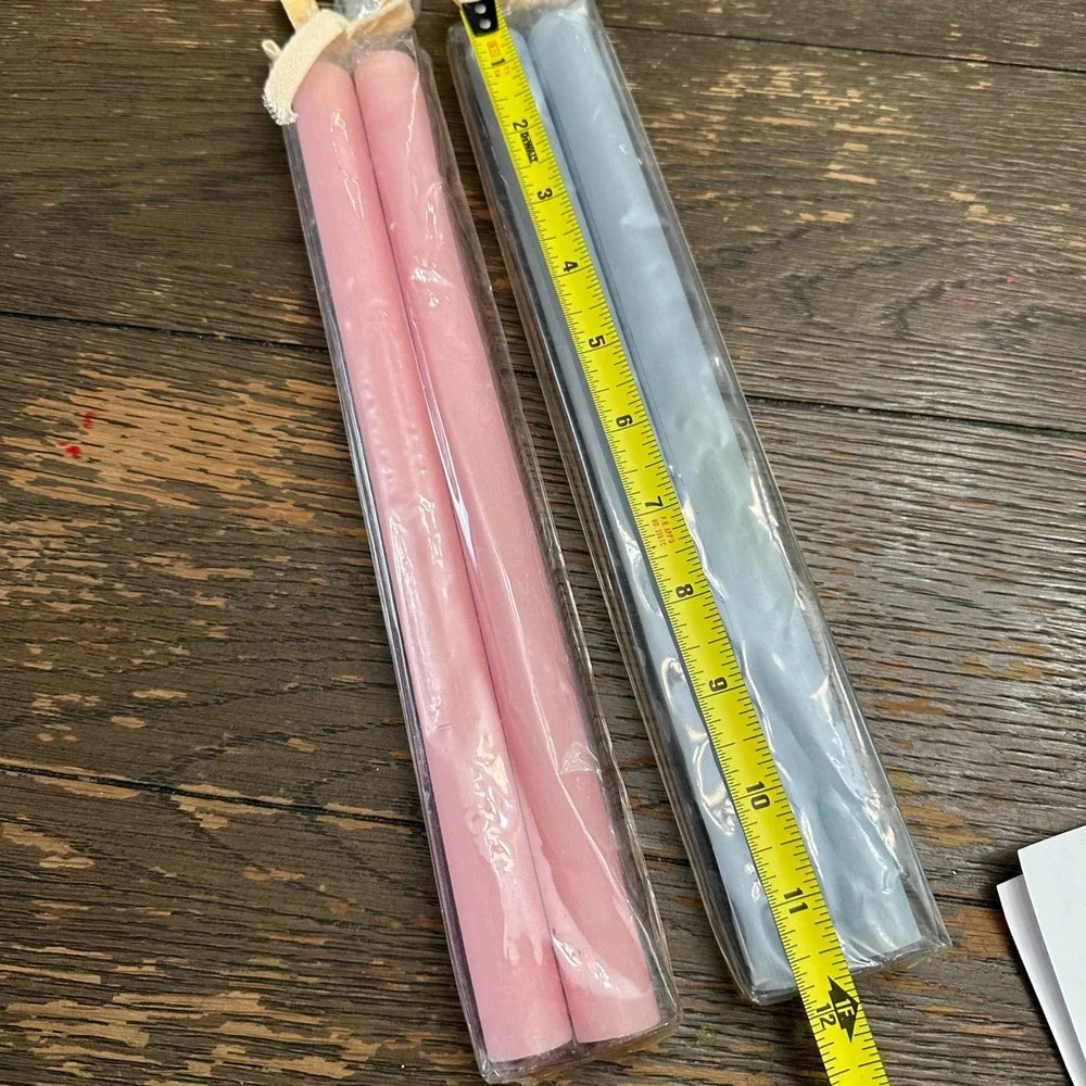 Pottery Barn Easter Taper Candles Pink Blue NEW 4 Piece